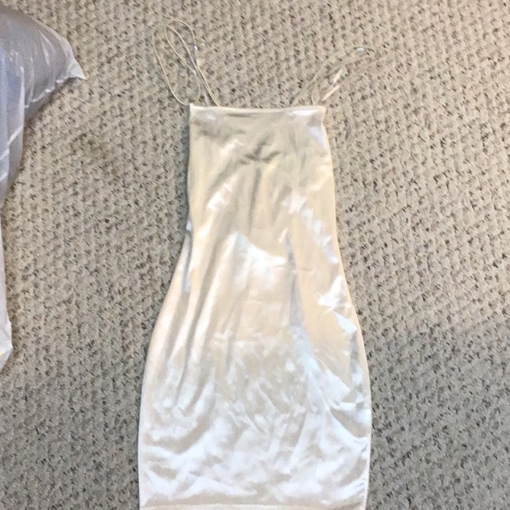 White Satin Mini Dress